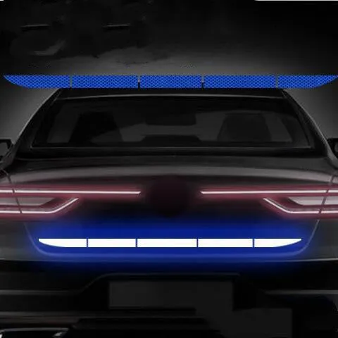 Car rear long strip reflective sticker for bumper tail box warning in paper material with strong adhesion