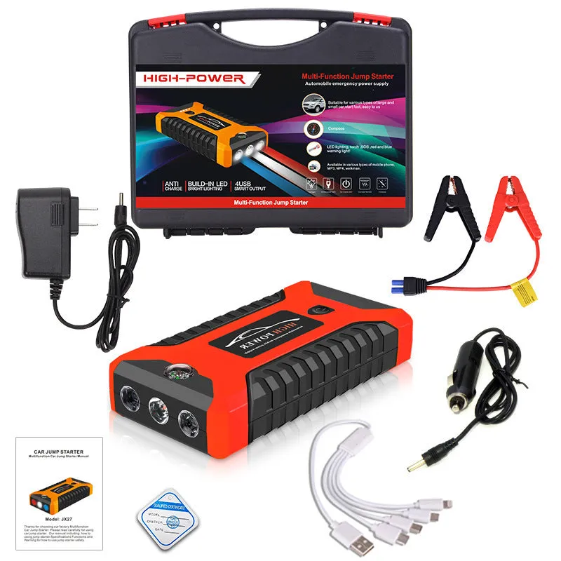 Red car emergency starter power bank 20000mAh with SOS light and ABS shell