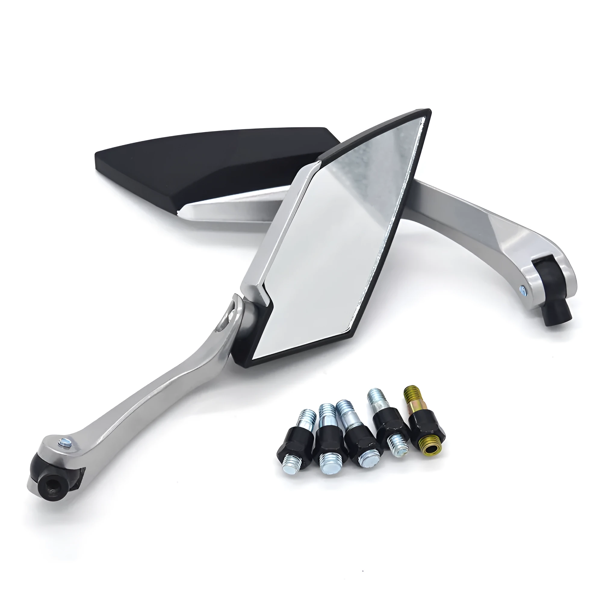 KOSO rhombus aluminum motorcycle rearview mirror 14cm long 5cm wide black