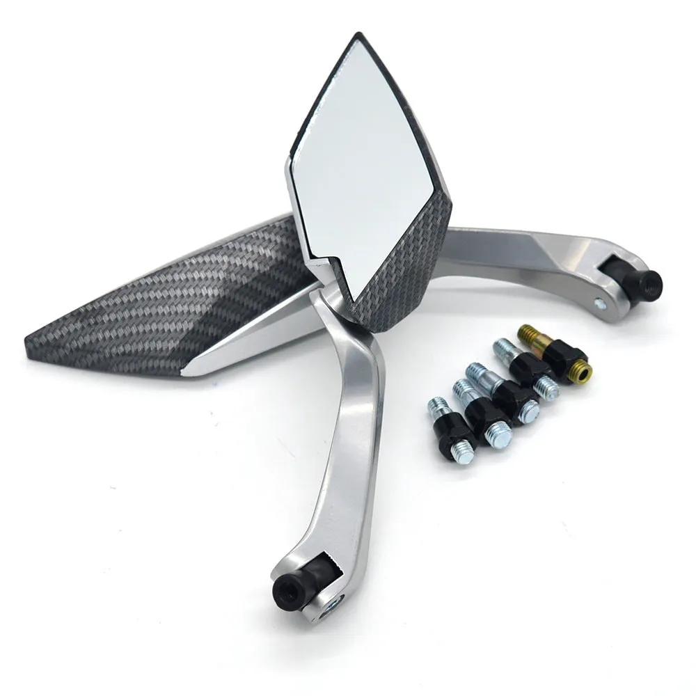 KOSO rhombus aluminum motorcycle rearview mirror 14cm long 5cm wide black