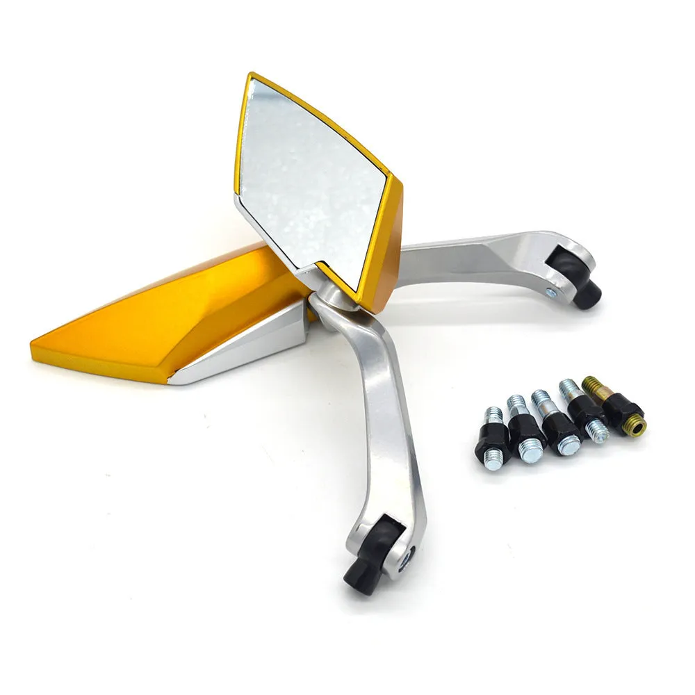 KOSO rhombus aluminum motorcycle rearview mirror 14cm long 5cm wide black