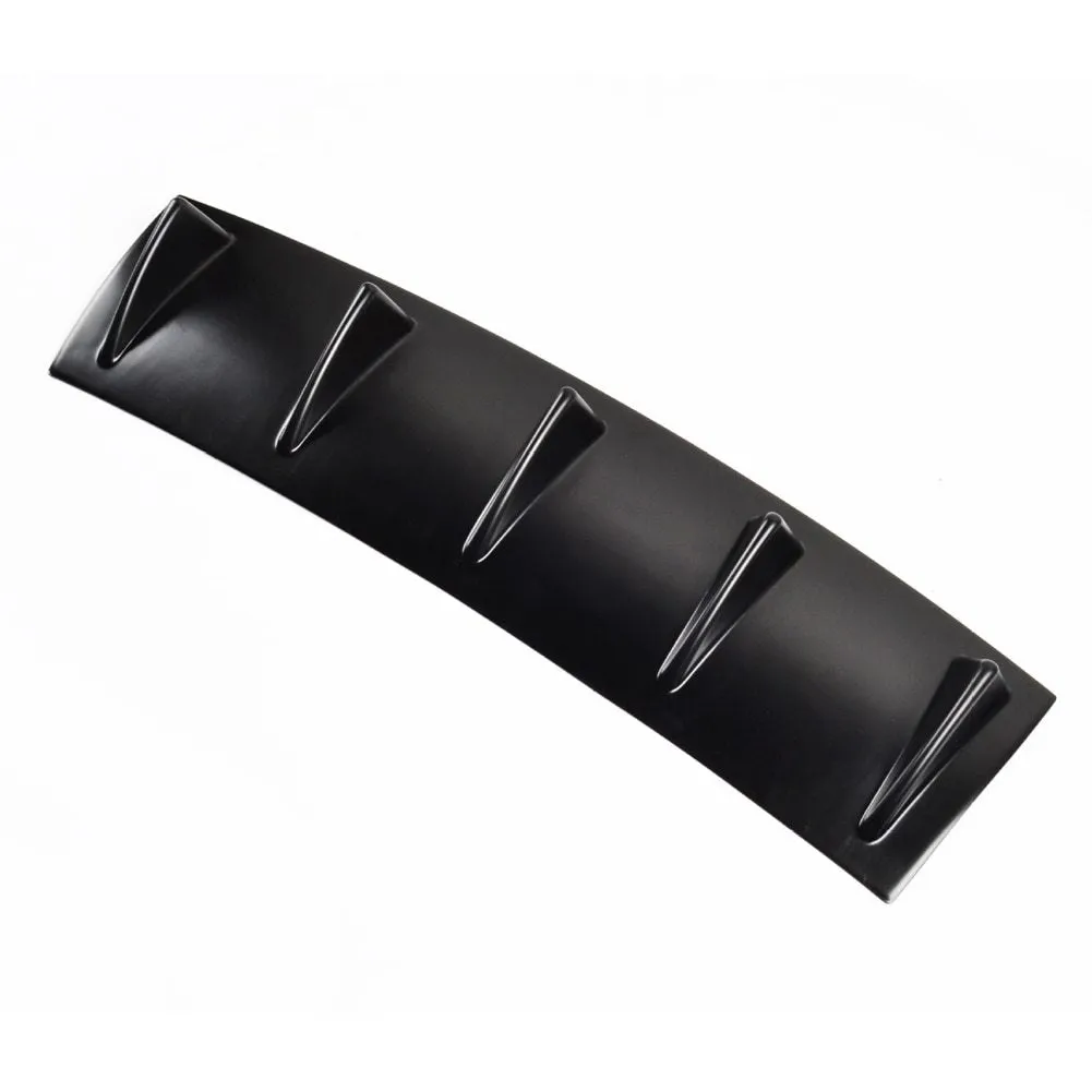 Black polyurethane and ABS car rear bumper diffuser with 5 shark fin spoiler design