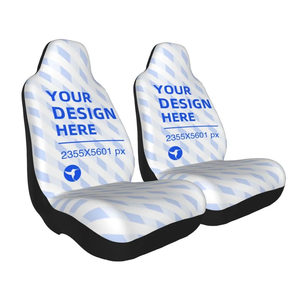 Black polyester car seat cover with elastic straps, foam padding, and rear pocket installed on a car seat
