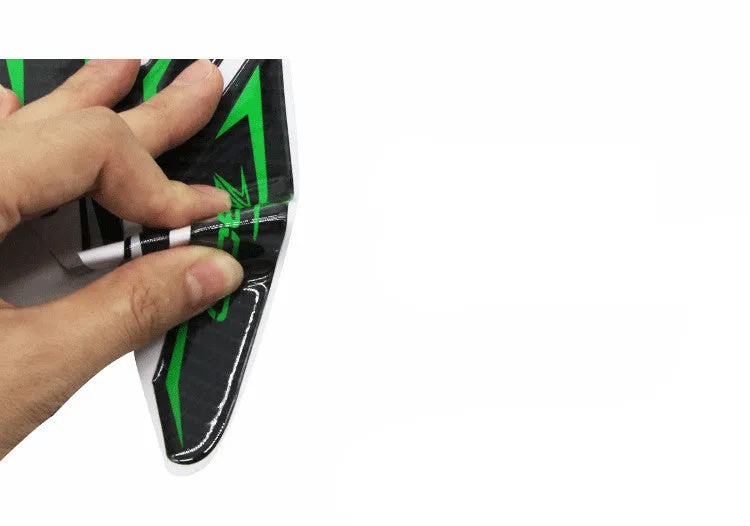 Kawasaki Z900 fuel tank protective stickers in red green and black colours
