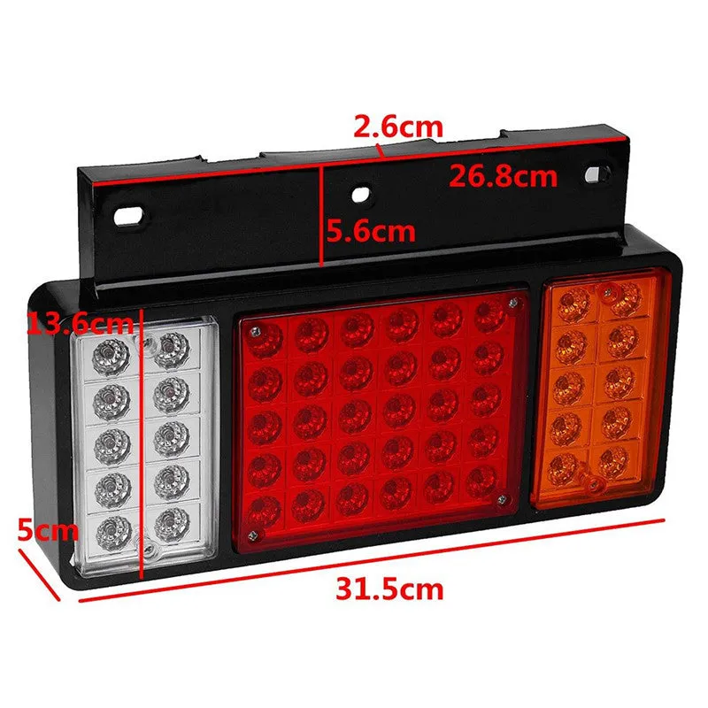 LED tail light for Isuzu trucks with 50 LEDs in black PP housing, red lens, IP66 waterproof