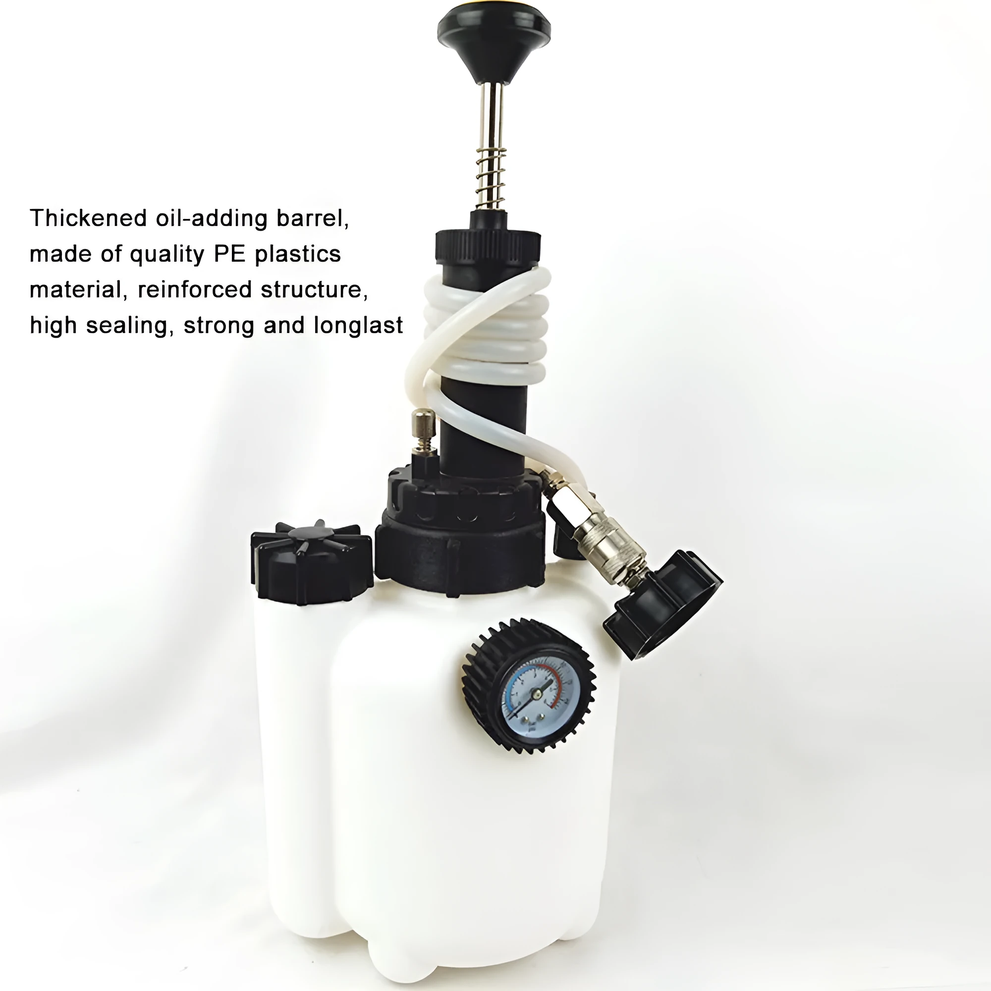 White 3L brake fluid tank replacement tool with copper and iron components