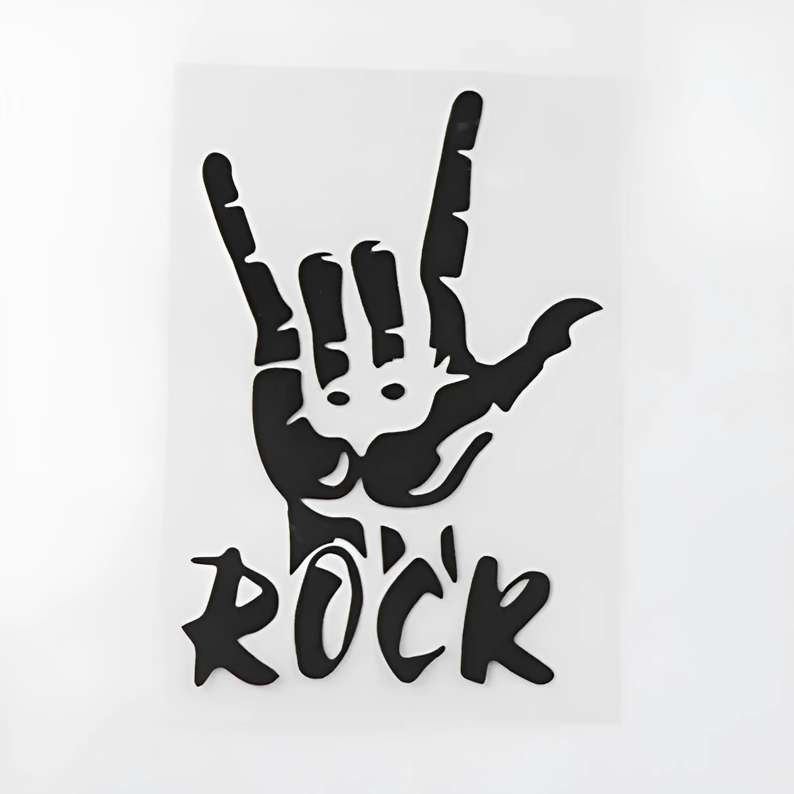 White ROCK creative car sticker personalised with letters on paper decal 10.5x15.5cm