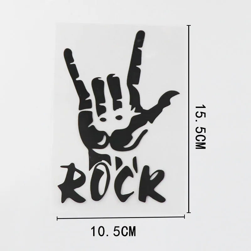 White ROCK creative car sticker personalised with letters on paper decal 10.5x15.5cm