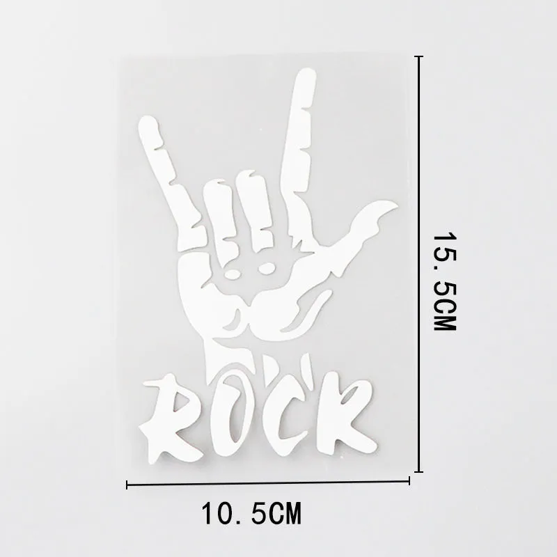 White ROCK creative car sticker personalised with letters on paper decal 10.5x15.5cm