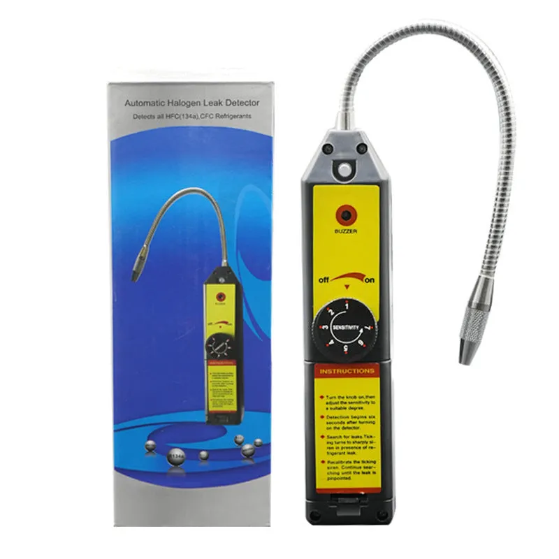 WJL-6000 electronic halogen leak detector with extended probe for automotive refrigerant system testing