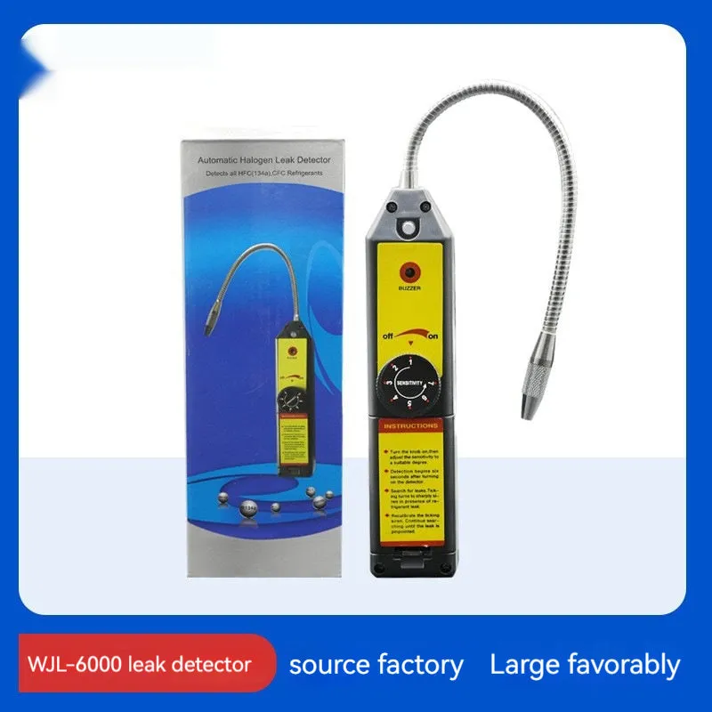 WJL-6000 electronic halogen leak detector with extended probe for automotive refrigerant system testing