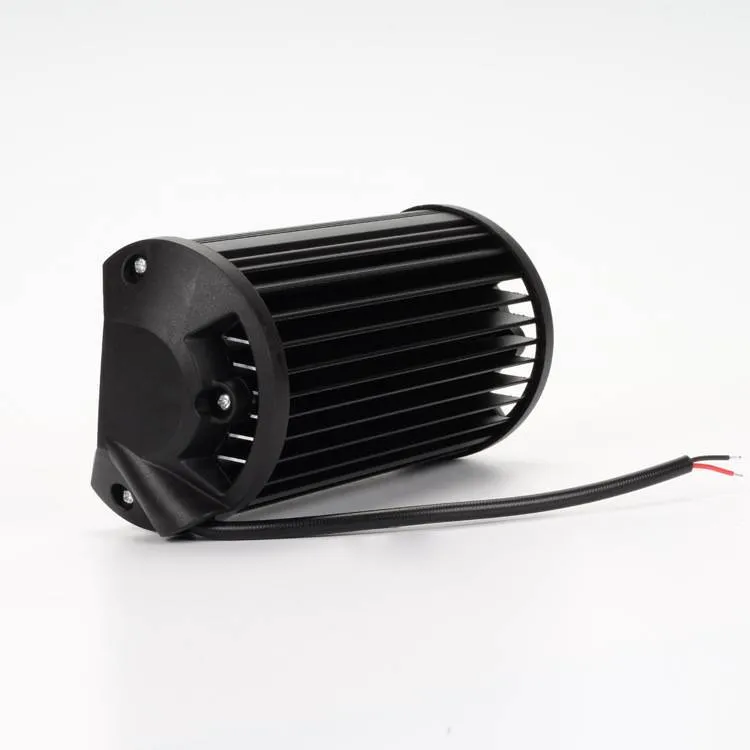 Black aluminium 36W LED work light with spotlight and floodlight optics, 165x70x80mm size, IP67 rated