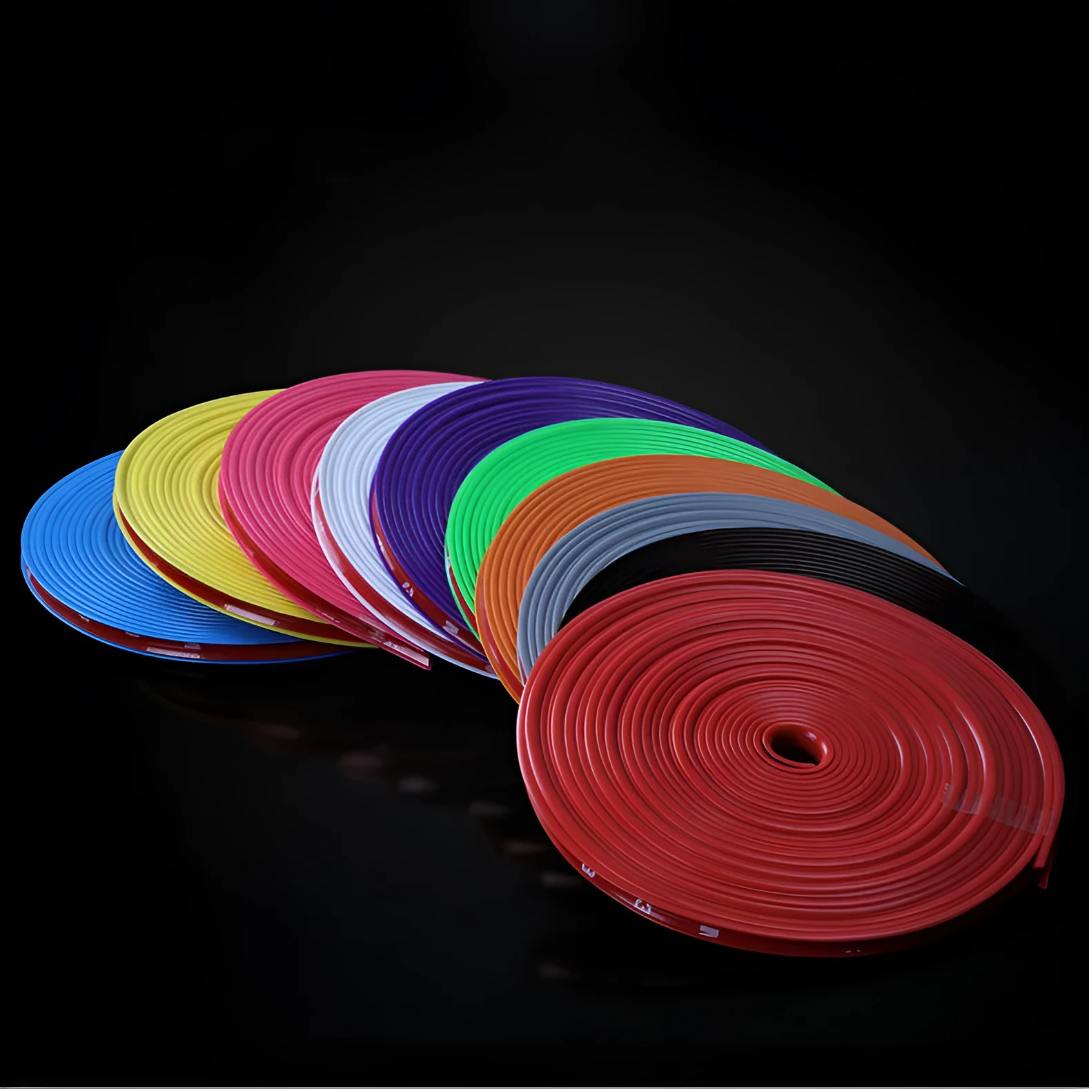 PU wheel hub decoration paste protection ring anti-collision strip, 8-metre roll, ten colours available