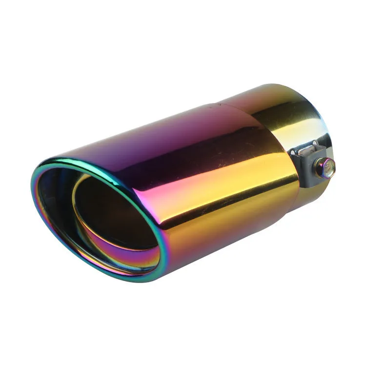 Stainless steel car exhaust tailpipe in baked blue, bright silver or colourful finish options