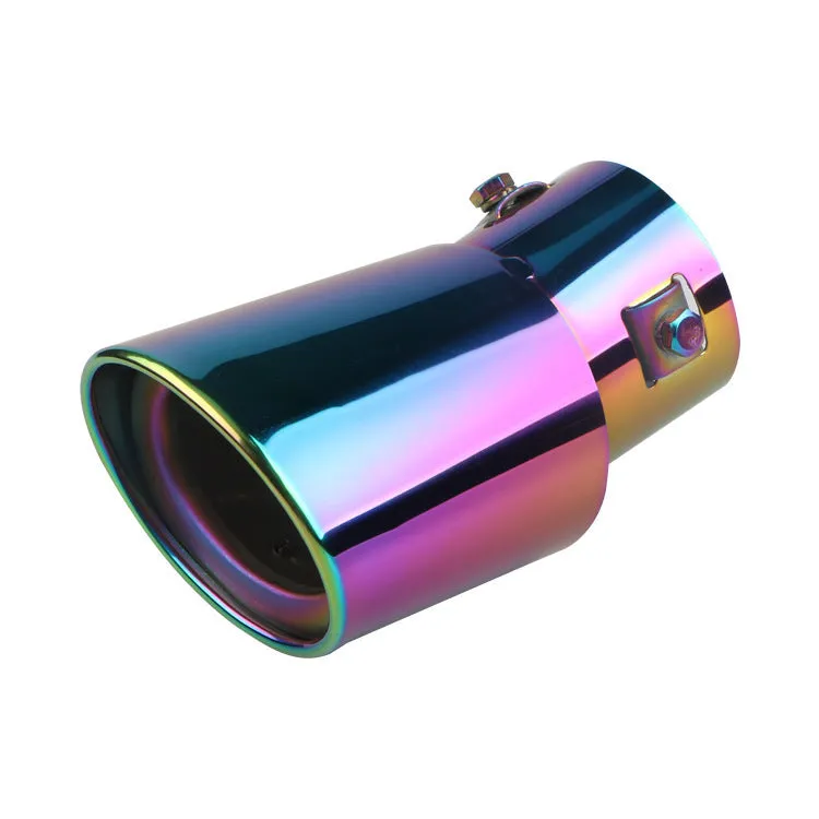 Stainless steel car exhaust tailpipe in baked blue, bright silver or colourful finish options