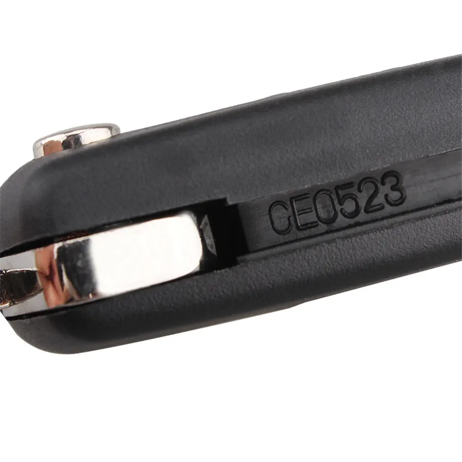 Black Peugeot car key with light on metal key ring