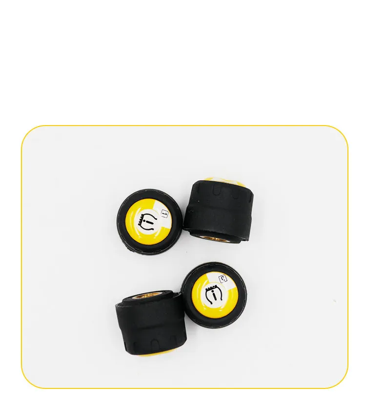 Wireless black external car tyre pressure sensor detector with IP67 waterproof rating and Bluetooth connectivity