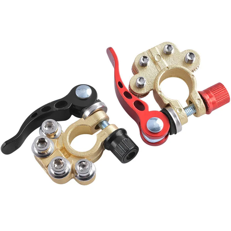 Thickened brass car battery pile head quick disassembly clip connector positive 17.5mm-19.1mm negative 15.9mm-17.5mm