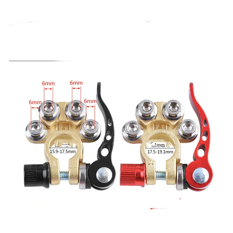 Thickened brass car battery pile head quick disassembly clip connector positive 17.5mm-19.1mm negative 15.9mm-17.5mm