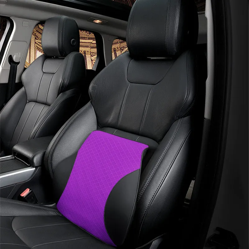 Large memory foam car headrest and lumbar support cushion in beige colour