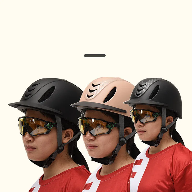 Adjustable children's ultralight equestrian helmet with PC shell in flower black colour