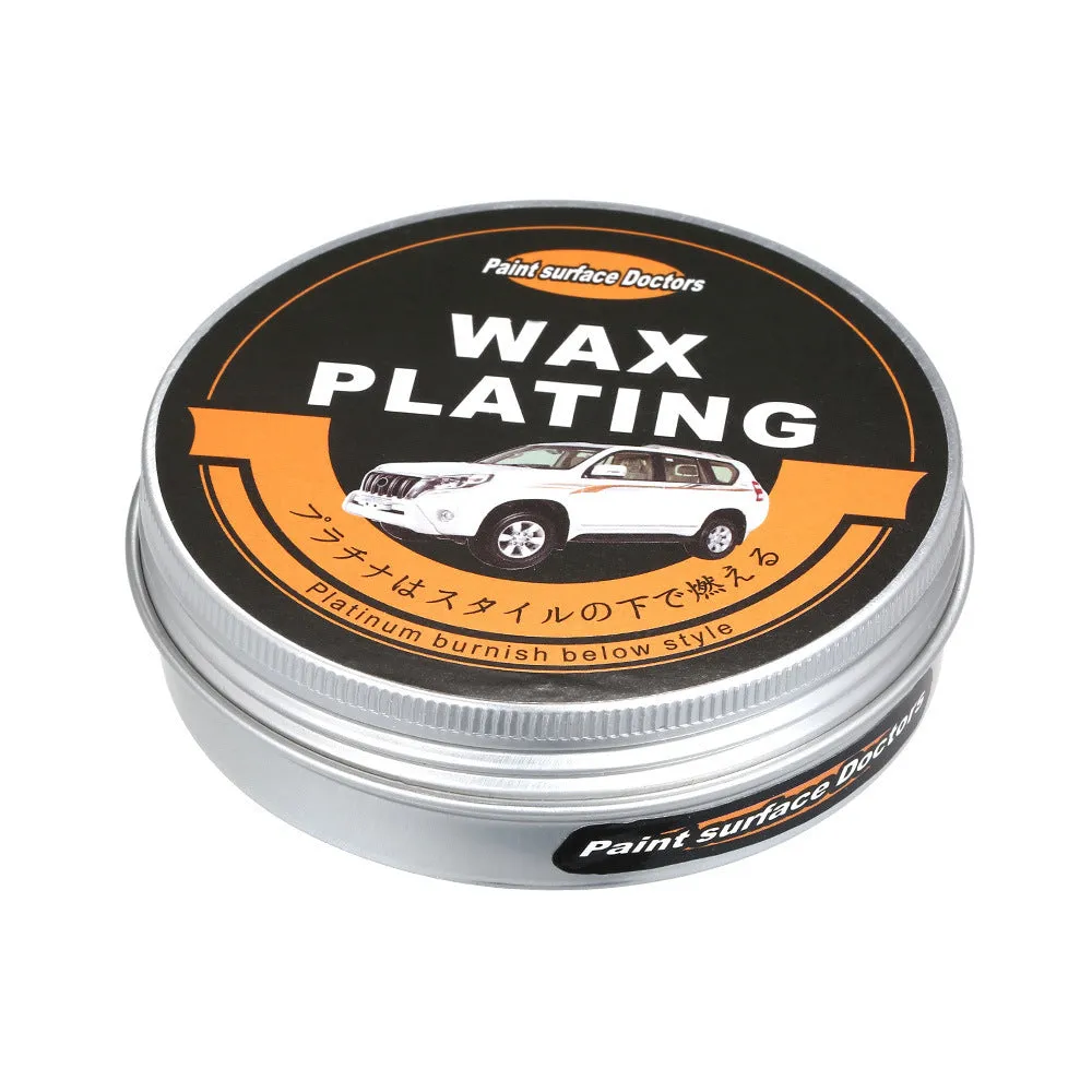 Car polishing and scratch repair kit with solid cream wax in silver colour