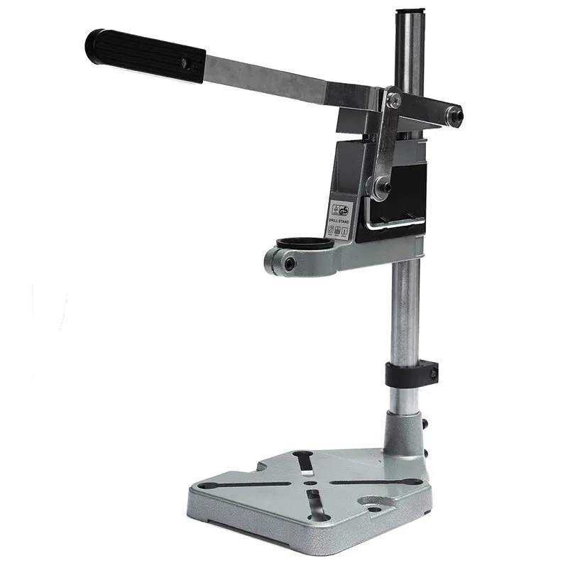 Mini hand drill bracket bench drill fixed stand black aluminium base carbon steel column 43mm 35mm neck