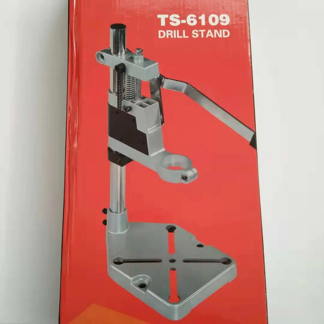 Mini hand drill bracket bench drill fixed stand black aluminium base carbon steel column 43mm 35mm neck