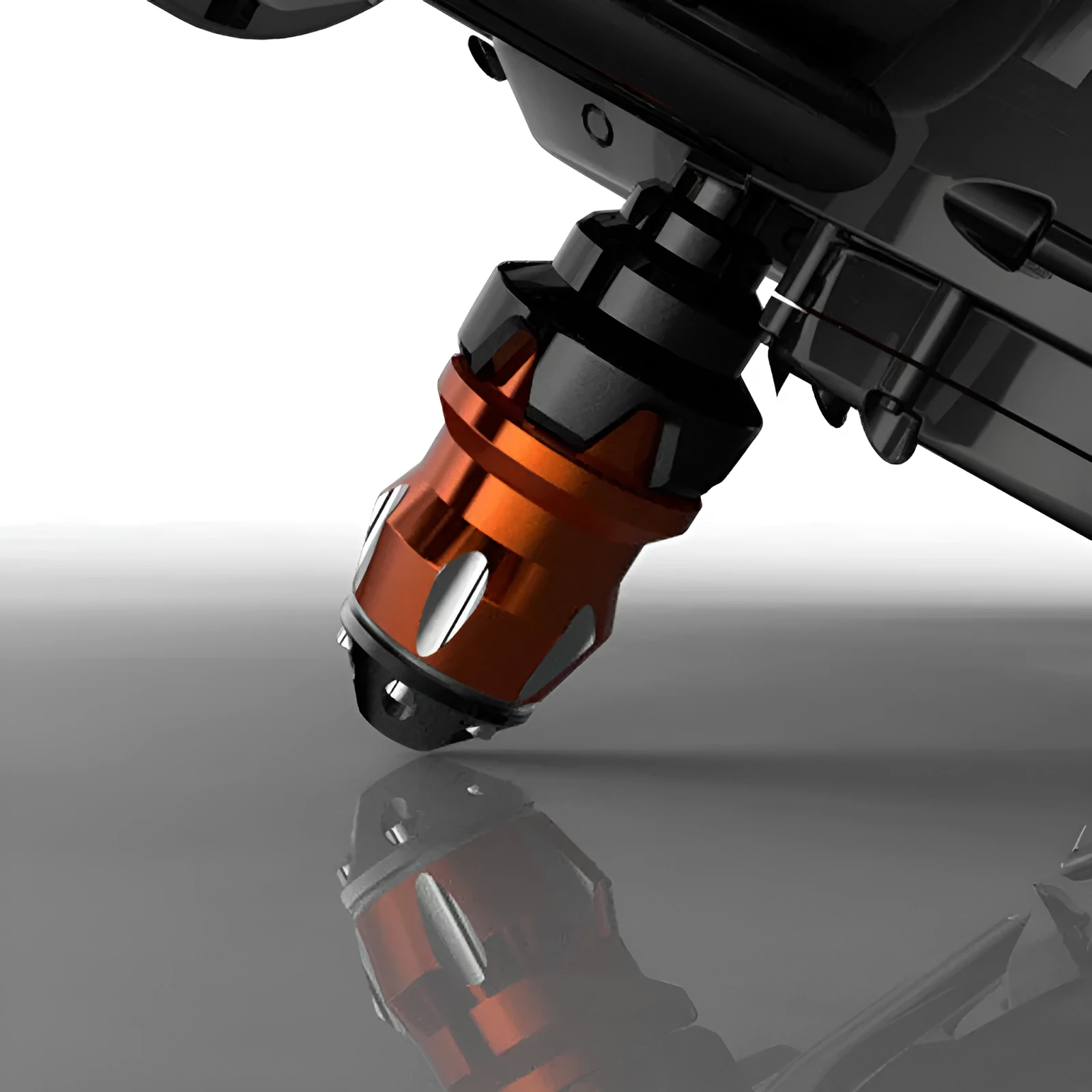 Black aluminium alloy electric motorcycle modification accessories on a bike