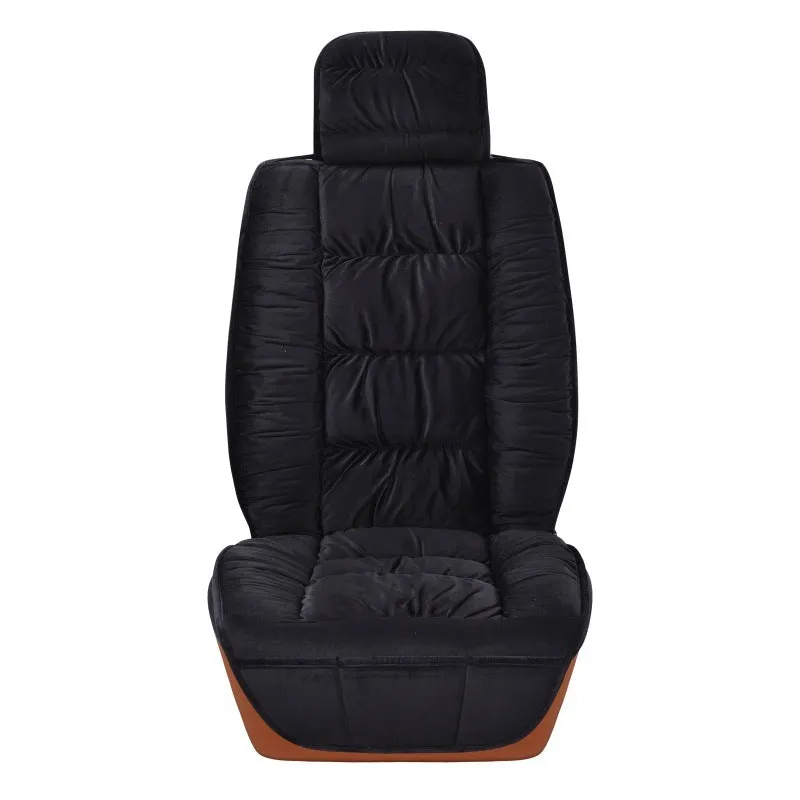 Winter plush car seat cushion with wool cotton filler on vehicle seat