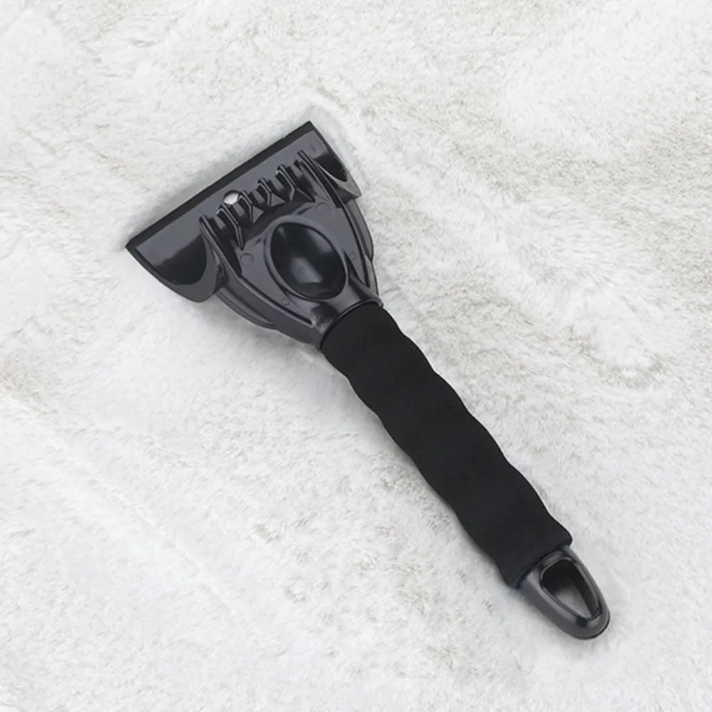 Handheld snow removal shovel for car windscreen and body in ABS+EVA, 25.5 x 9.5 cm, available in black
