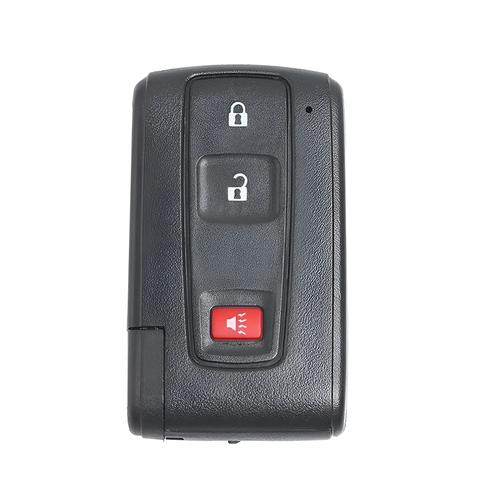 Black plastic car key shell remote control with copper key blade, 70x38x20mm