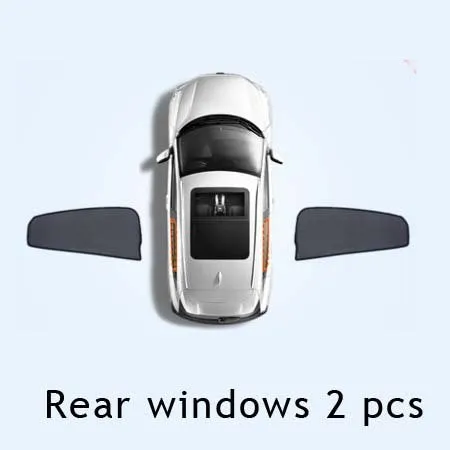Nylon mesh car sunshade curtain set for front and rear windows including triangle windows
