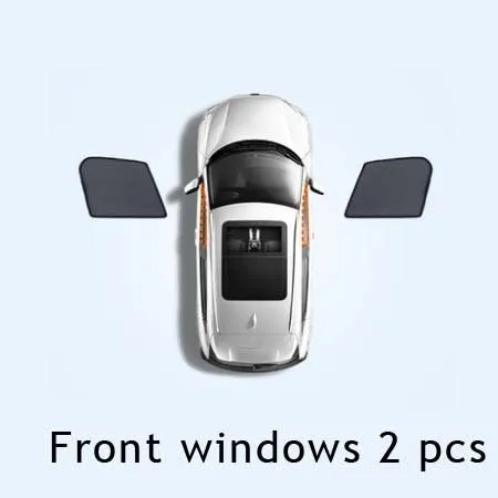 Nylon mesh car sunshade curtain set for front and rear windows including triangle windows