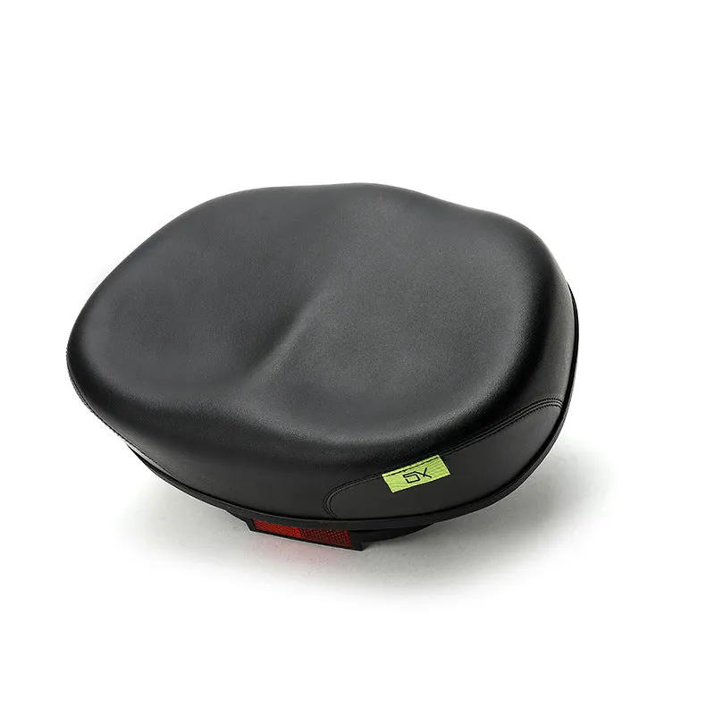 Large grey plus size bicycle saddle with thickened design and reflective stickers