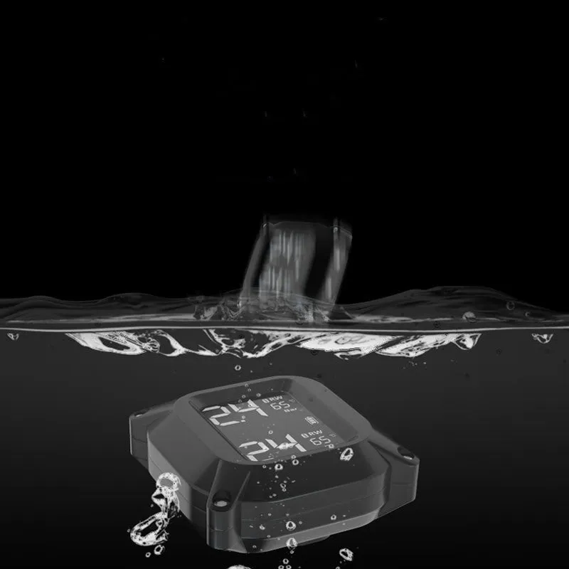 Motorcycle wireless tire pressure monitoring system digital display black portable mini TPMS for two-wheeled trailer