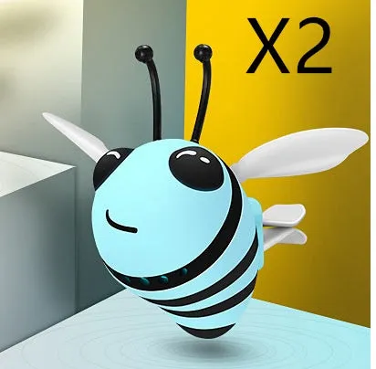 Little bee shaped car vent clip in yellow with metal alloy perfume seat and solid fragrance tablet