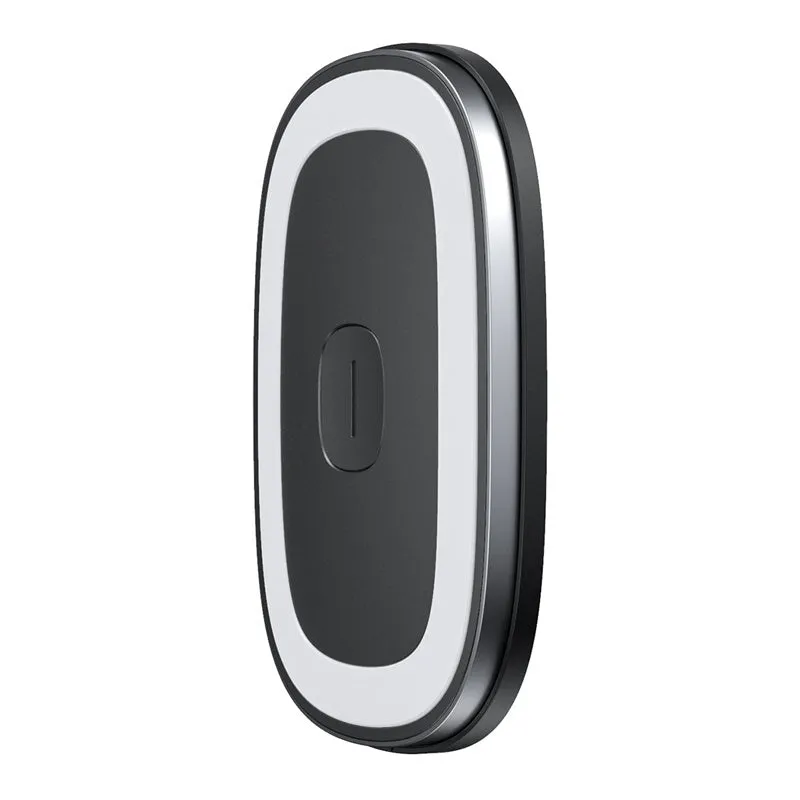 LED car reading light in black, USB rechargeable with 400mAh battery, two brightness gears, compact design