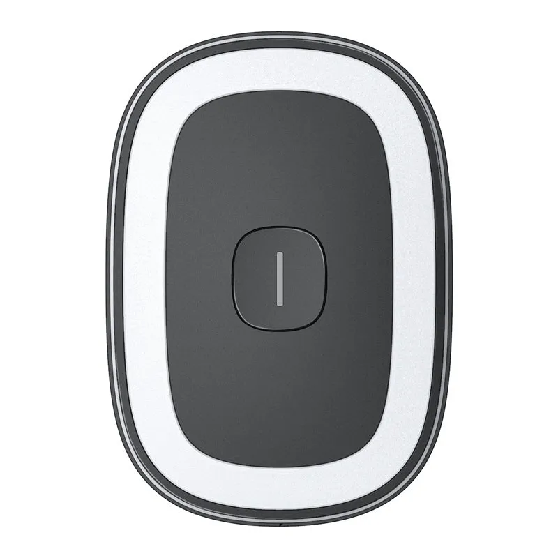 LED car reading light in black, USB rechargeable with 400mAh battery, two brightness gears, compact design