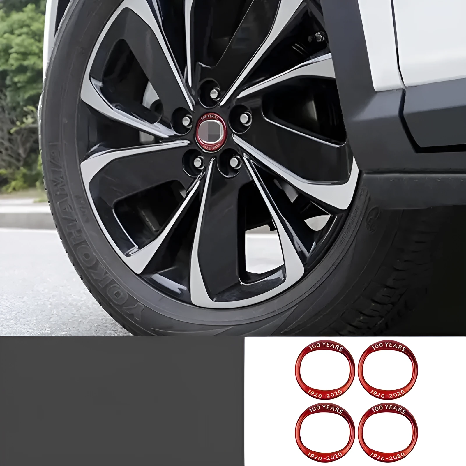 Aluminium alloy 100th anniversary car modification sticker for Mazda in red and black colours