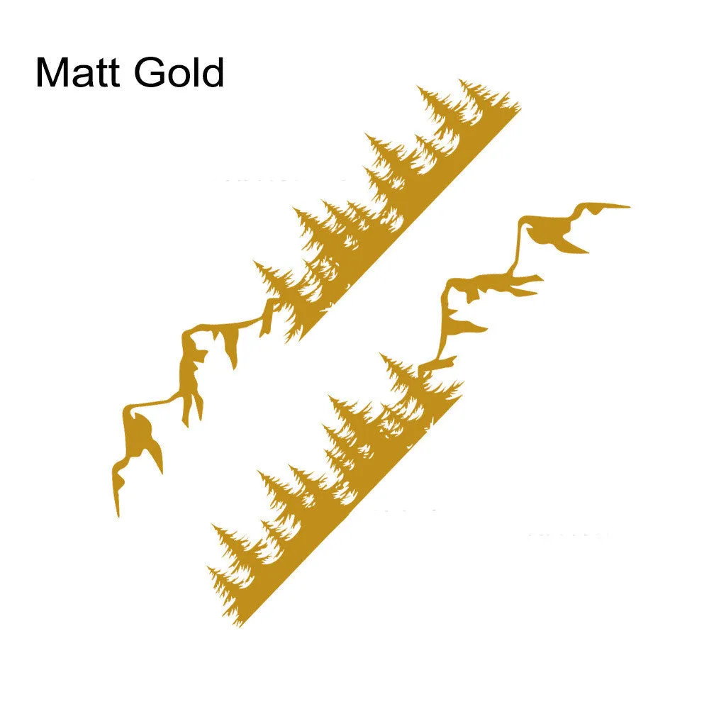 Two PVC side door stickers for van decoration in waistline garland style, matte gold finish