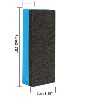 Automotive rust remover spray bottle with blue square sponge applicator for car surface treatment