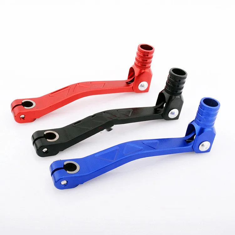 Green CNC aluminium universal gear shift lever on plain background