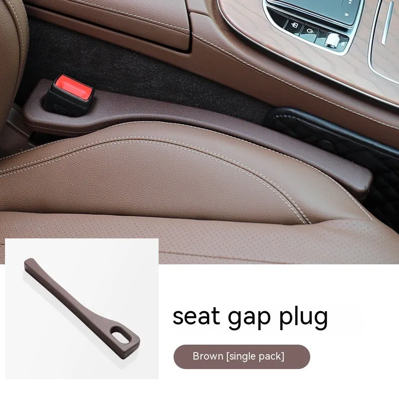 Polyurethane car seat gap strip preventing items from falling between vehicle seats