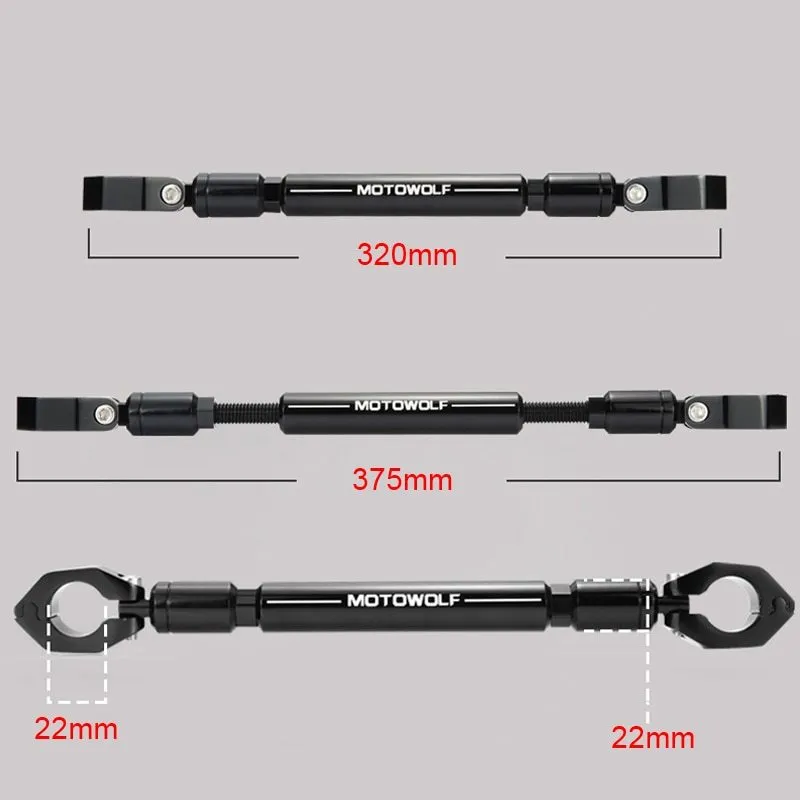 MDL3505 aluminium alloy motorcycle handlebar crossbar in silver colour close-up