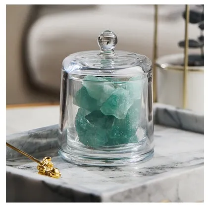 Fire-free crystal diffuser stone in amethyst colour with essential oil bottle for home sleep aid and car fragrance