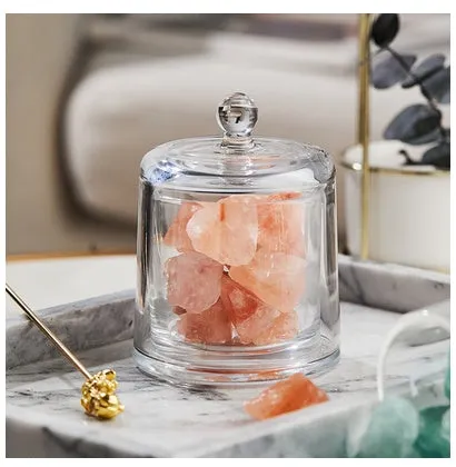 Fire-free crystal diffuser stone in amethyst colour with essential oil bottle for home sleep aid and car fragrance