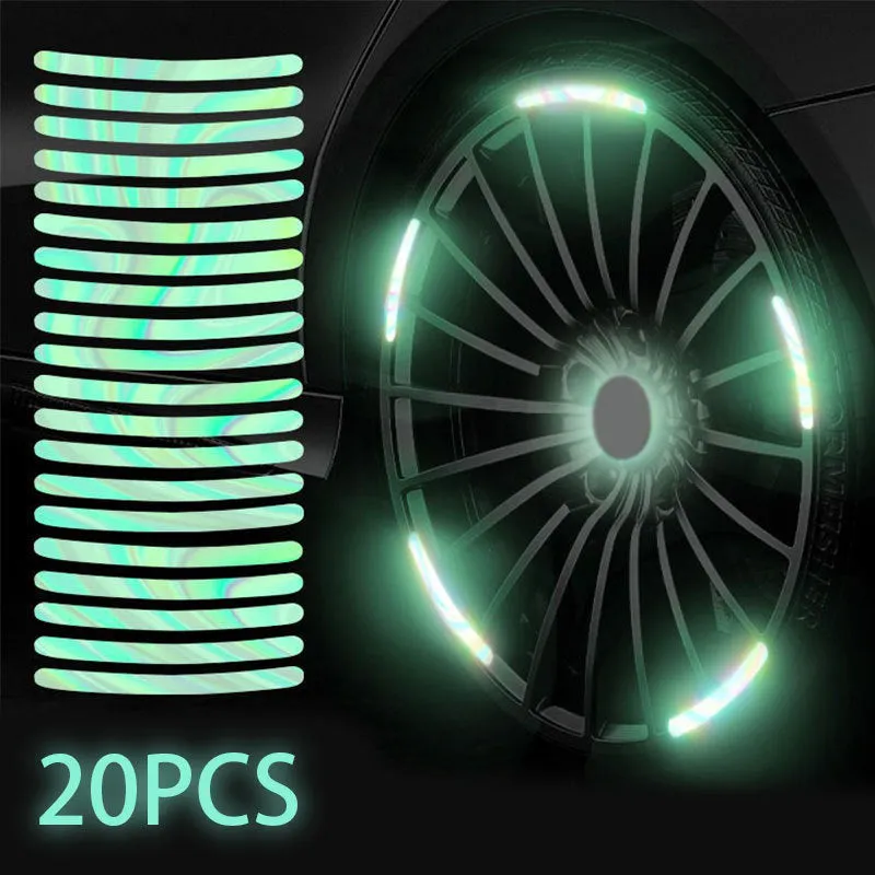 Blue luminous car reflective strip sticker on vehicle body 9cm width self-adhesive