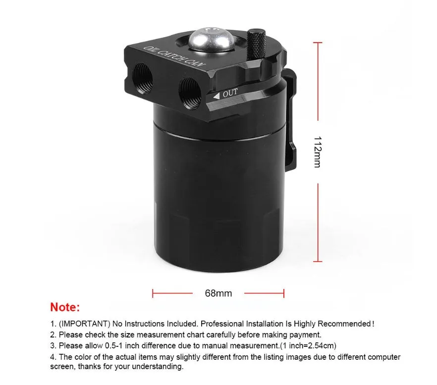 Aluminium alloy oil catch can separator for Ford Expedition, shown in available colours.