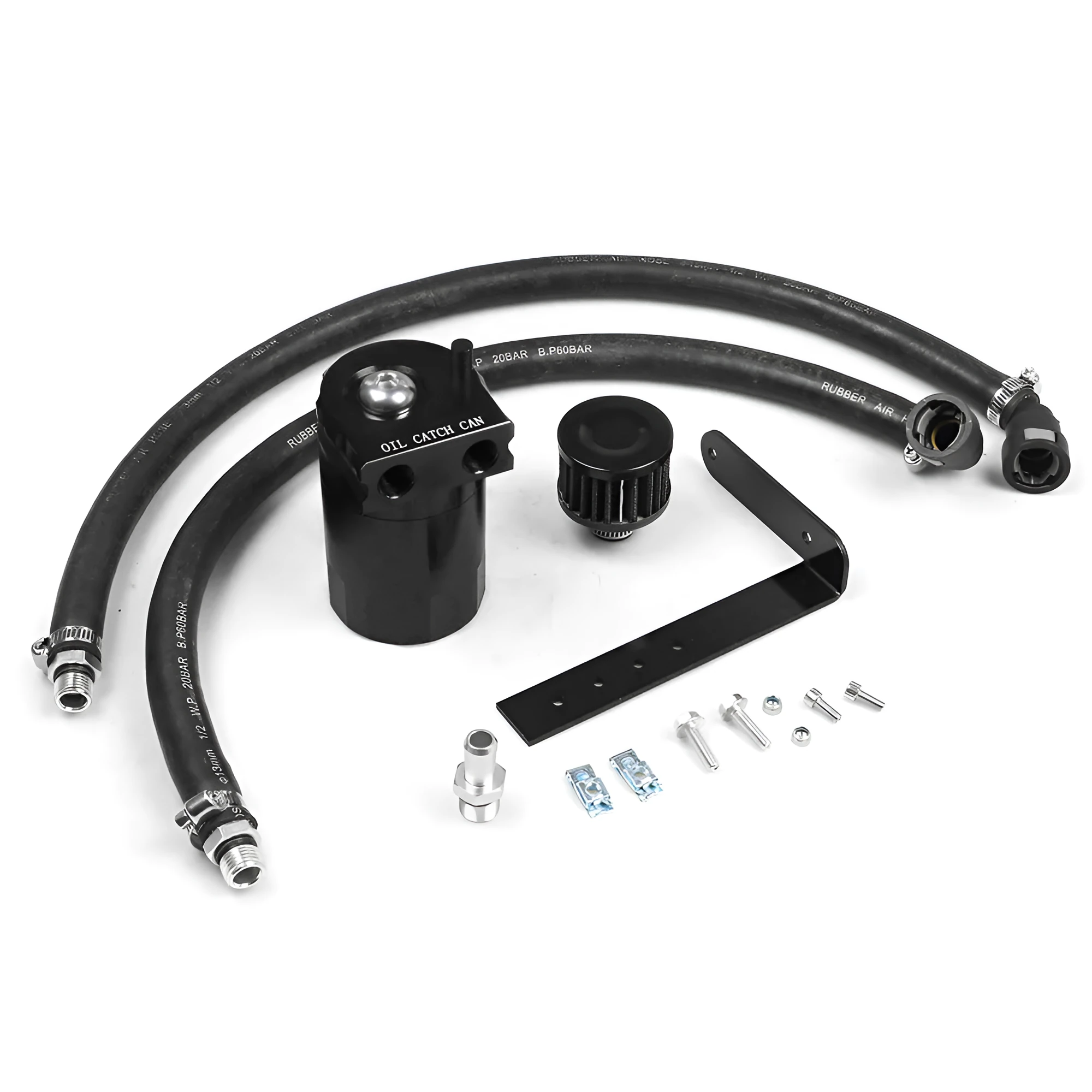 Aluminium alloy oil catch can separator for Ford Expedition, shown in available colours.